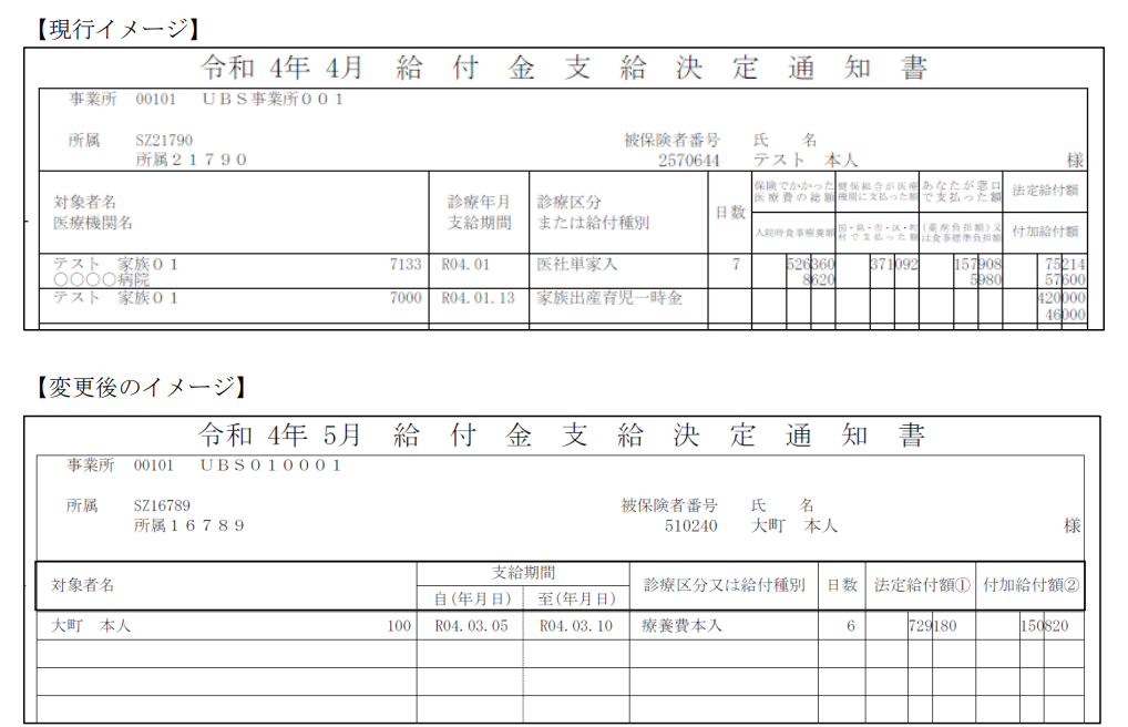 支給決定通知書変更箇所
